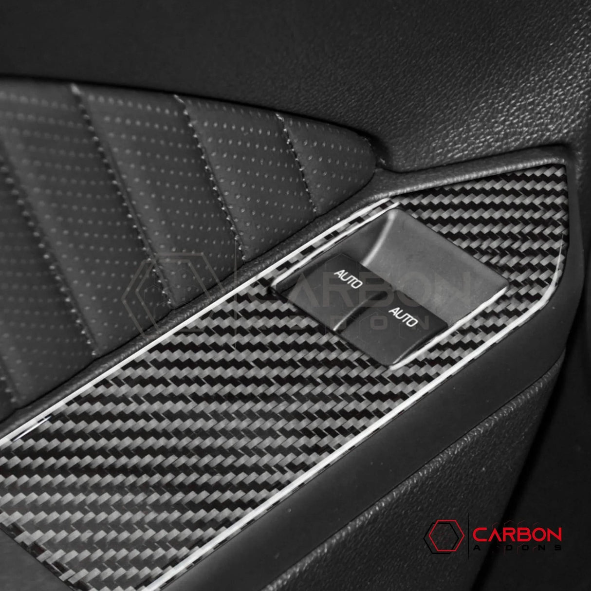 Real Carbon Fiber Window Switch Trim Overlay | Mustang 2005-2009