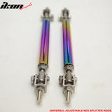 Universal Adjustable 5.5"-8" 2PC  Neochrome Bumper Lip Splitter Rods