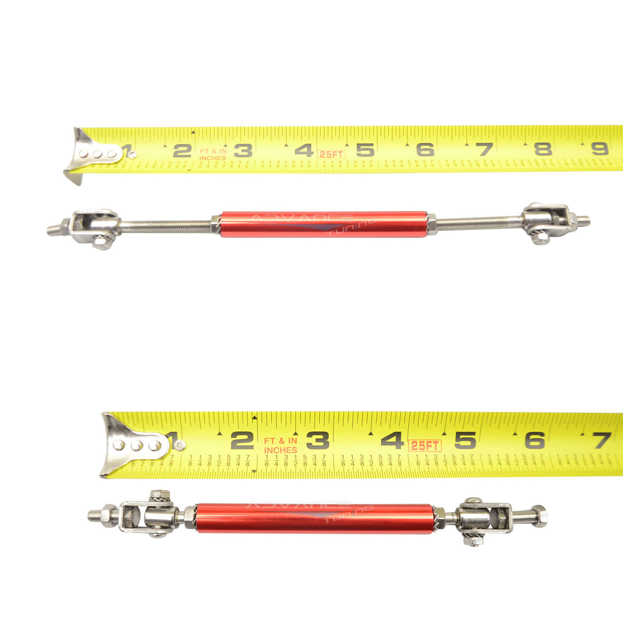Universal Adjustable 5.5"-8" 2PC Red Bumper Lip Splitter Chin Rod