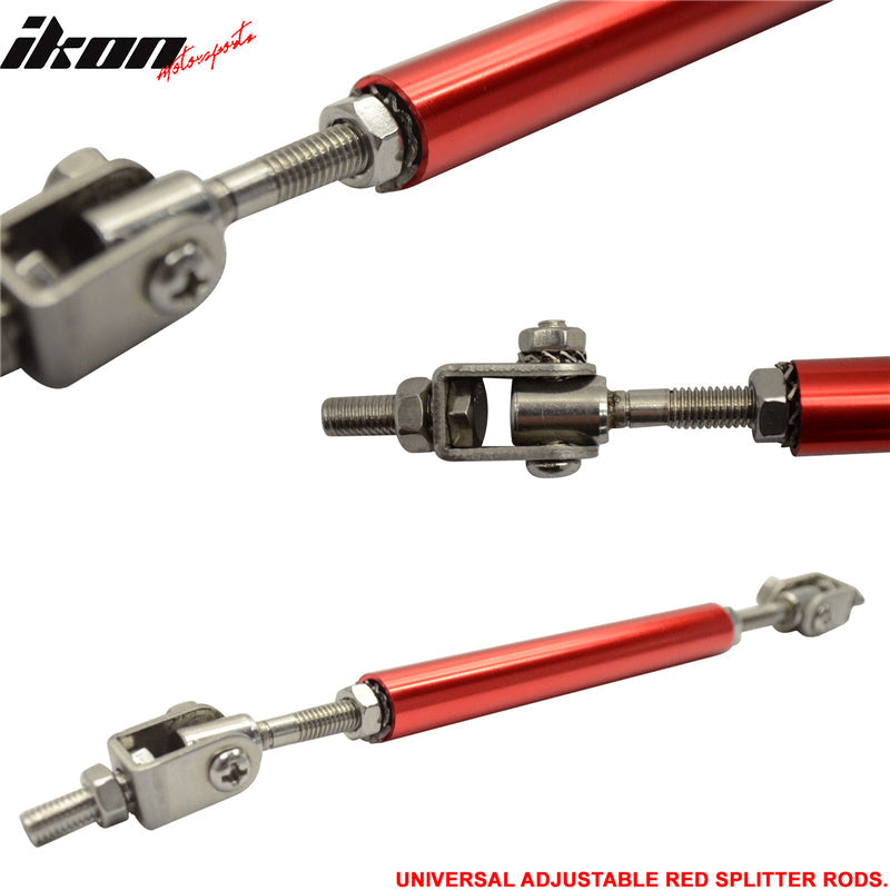Universal Adjustable 5.5"-8" 2PC Red Bumper Lip Splitter Chin Rod