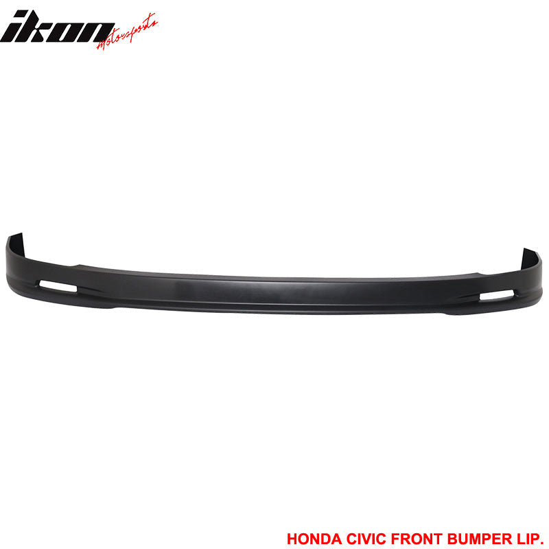 2001-2003 Honda Civic Mugen Style Unpainted Black Front Bumper Lip PP
