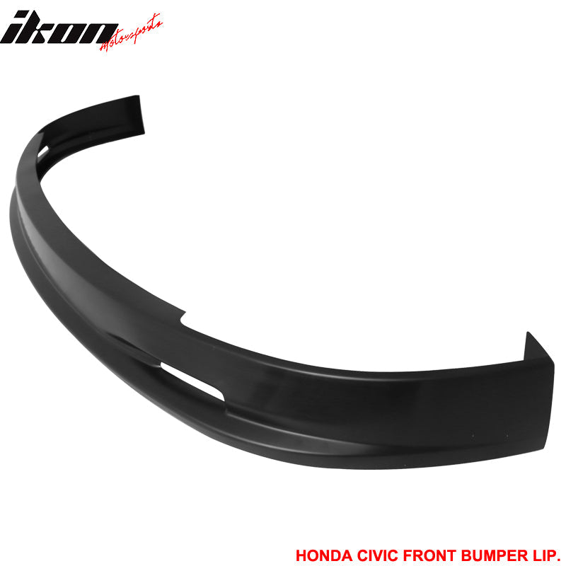 2001-2003 Honda Civic Mugen Style Unpainted Black Front Bumper Lip PP