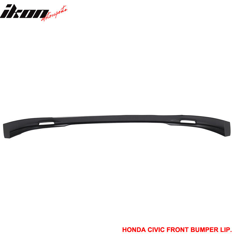 2001-2003 Honda Civic Mugen Style Unpainted Black Front Bumper Lip PP