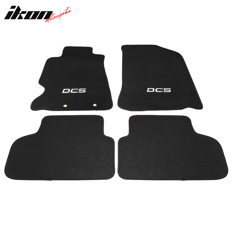 Floor Mat for Acura RSX 2002-06 Black DC5 Logo Carpet 4PC Nylon