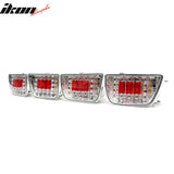 2010-2013 Chevrolet Camaro 2PCS Driver Passenger Side Rear Tail Lights Lamps Assembly Replacement Chrome Housing Clear Lens