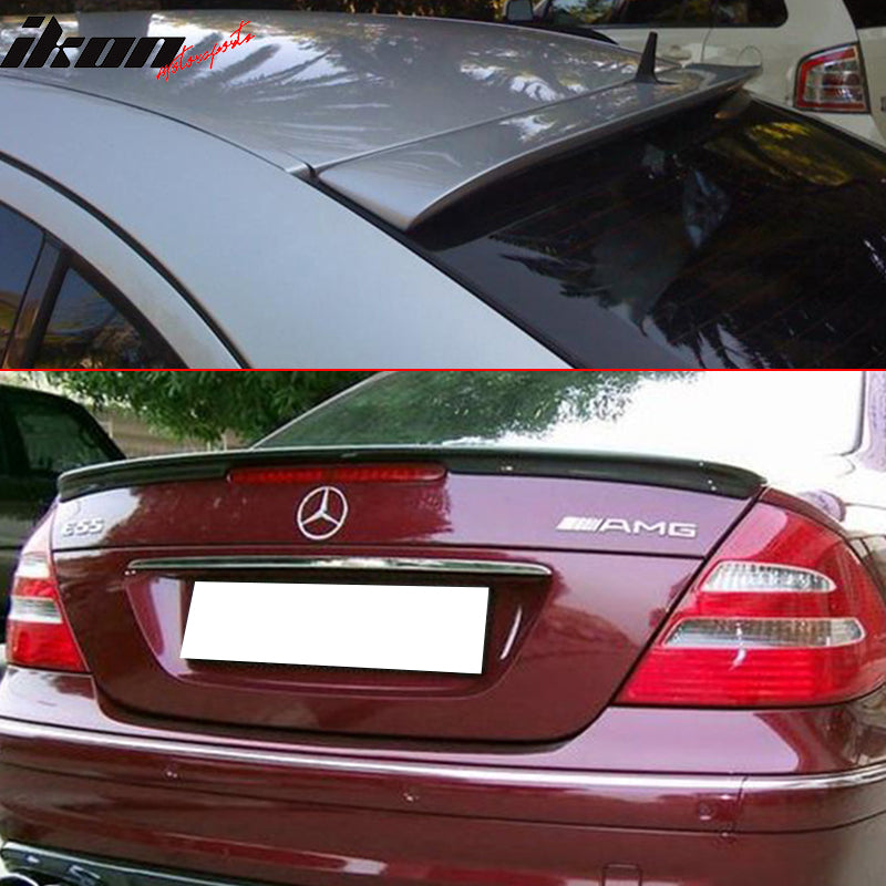 Trunk Spoiler & Roof Wing for Mercedes W211 2003-2005 #775 Iridium Silver Metallic