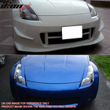 2003-2009 Nissan 350Z Painted #KH3 Black Headlight Eyelids Eyebrows