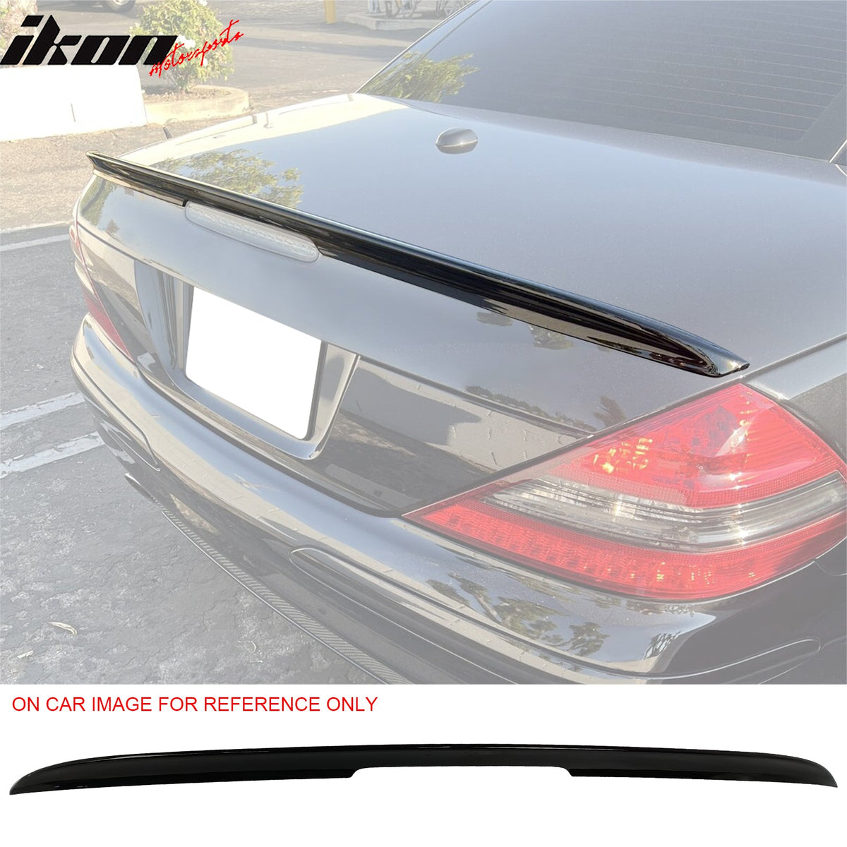 Trunk Spoiler for Benz R230 SL-Class 2003-2011 AMG Style Painted #197 Obsidian Black Metallic ABS