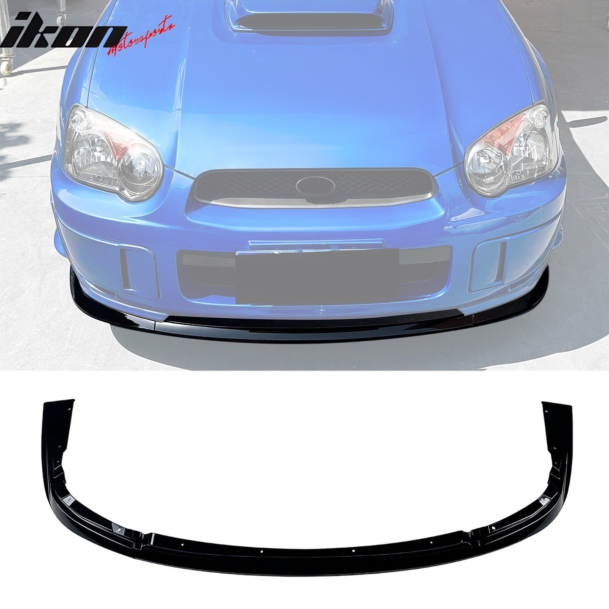 2004-2005 Subaru Impreza WRX STI Style Gloss Black Front Bumper Lip PP