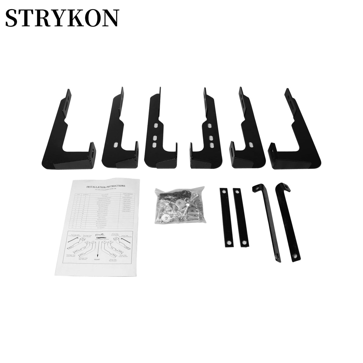 STRYKON 6" Side Step Bar Running Board For 2004-2013 Silverado Crew