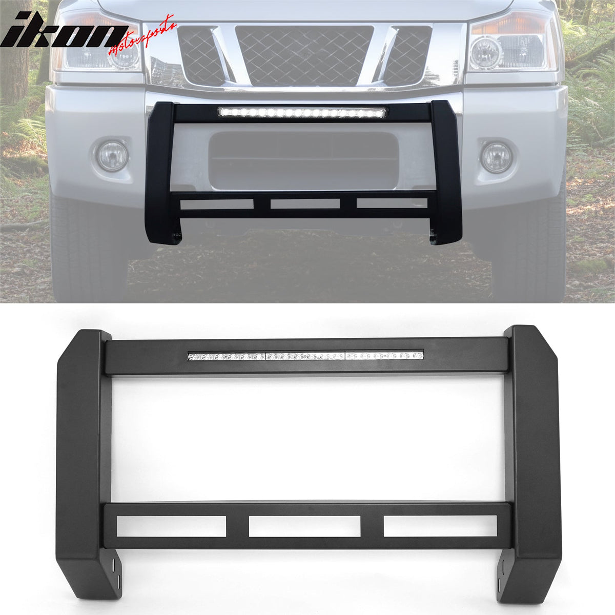 Push Bumper Grille Guard for Nissan TITAN 2004-2015 & Armada 2005-2015 W/LED
