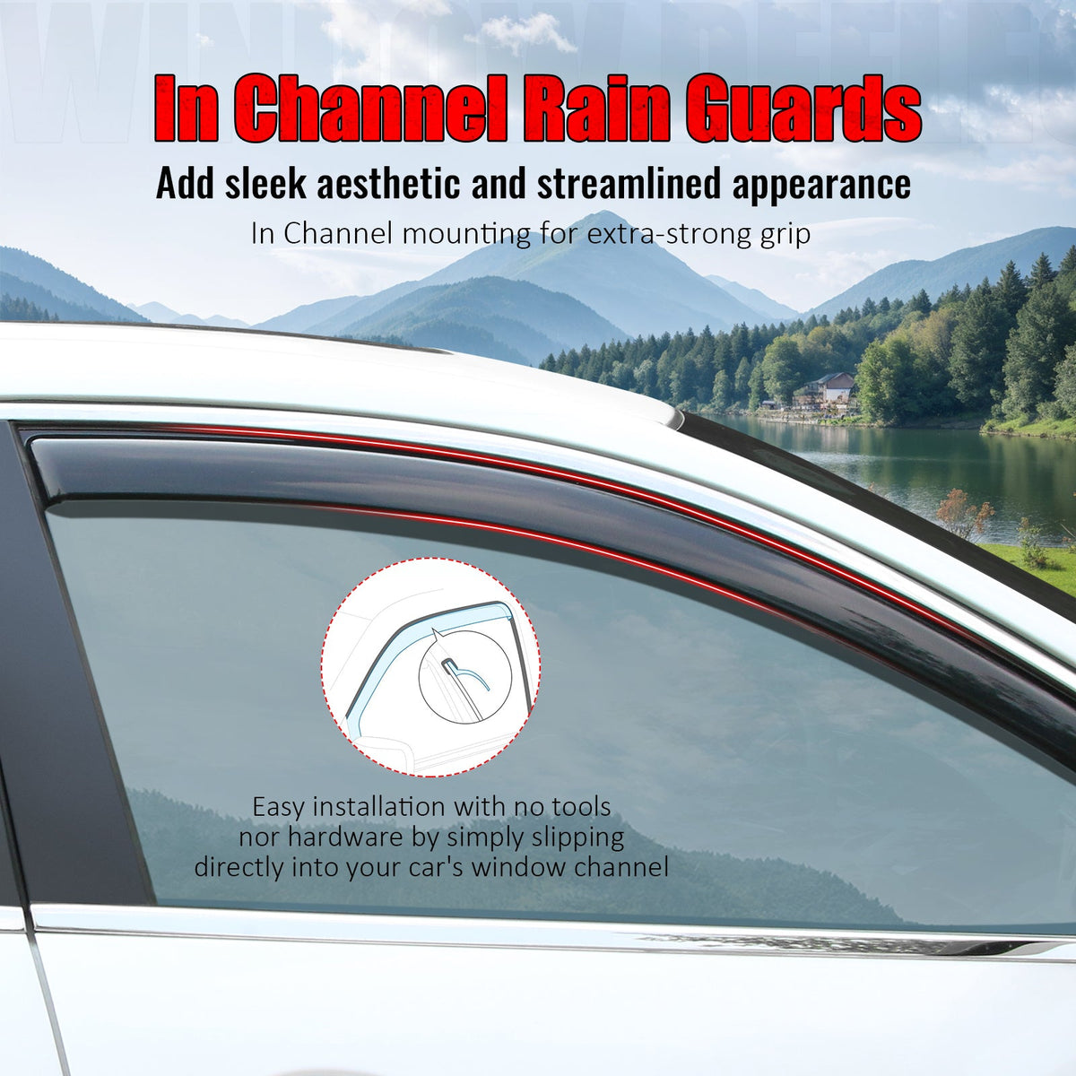 2004-2015 Nissan Titan Extended/King Cab In-Channel Window Visor Guard