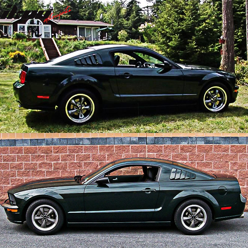 2005-2009 Ford Mustang OEM Style Painted #UA Ebony Window Side Louver