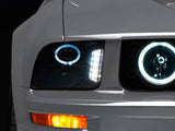 Raxiom Led Halo Projector Headlights; Black Housing; Smoked Lens (05-09 Mustang W/ Factory Halogen Headlights, Excluding Gt500)