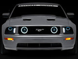 Raxiom Led Halo Projector Headlights; Black Housing; Smoked Lens (05-09 Mustang W/ Factory Halogen Headlights, Excluding Gt500)