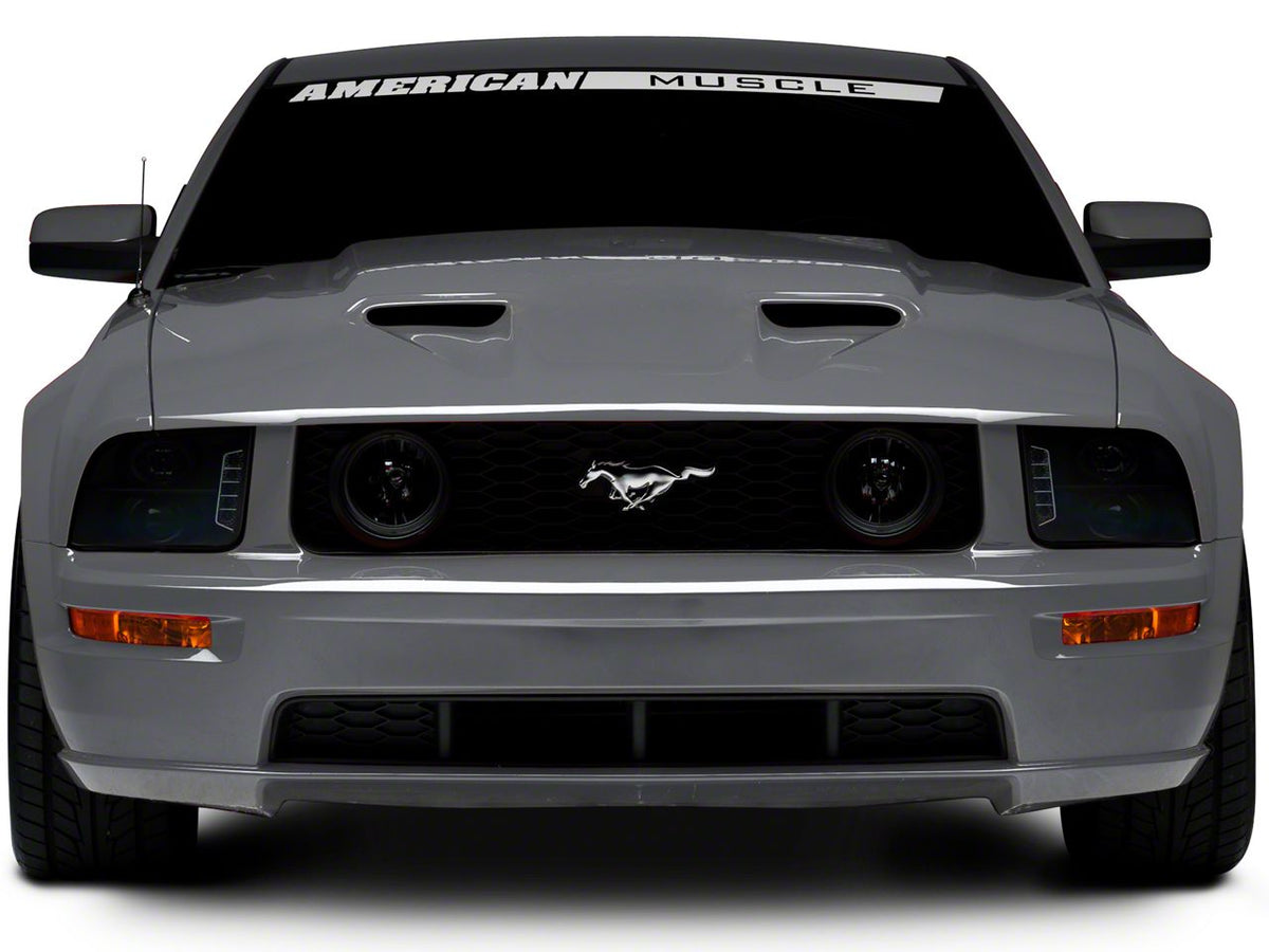 Raxiom Led Halo Projector Headlights; Black Housing; Smoked Lens (05-09 Mustang W/ Factory Halogen Headlights, Excluding Gt500)