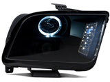 Raxiom Led Halo Projector Headlights; Black Housing; Smoked Lens (05-09 Mustang W/ Factory Halogen Headlights, Excluding Gt500)