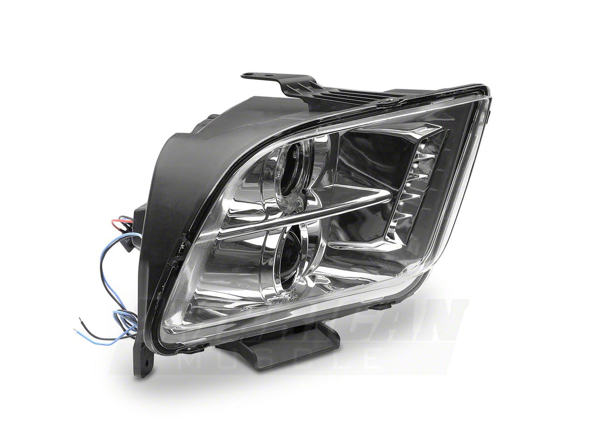 Raxiom Led Halo Projector Headlights; Chrome Housing; Clear Lens (05-09 Mustang W/ Factory Halogen Headlights, Excluding Gt500)