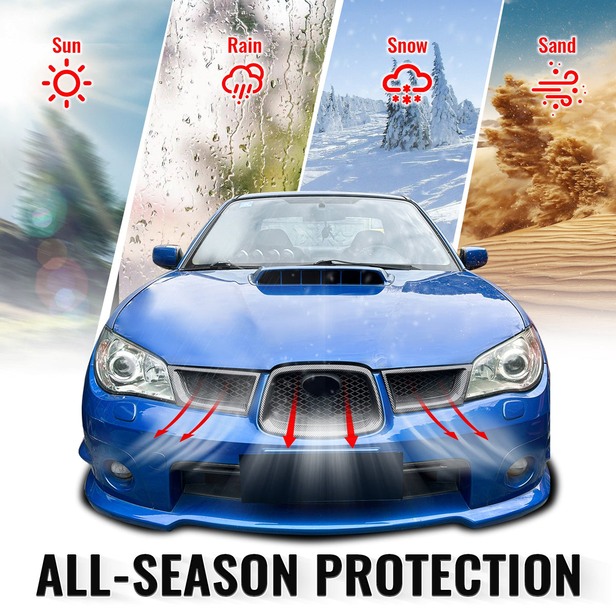 2006-2007 Subaru Impreza WRX OE Carbon Fiber Print Front Grille ABS