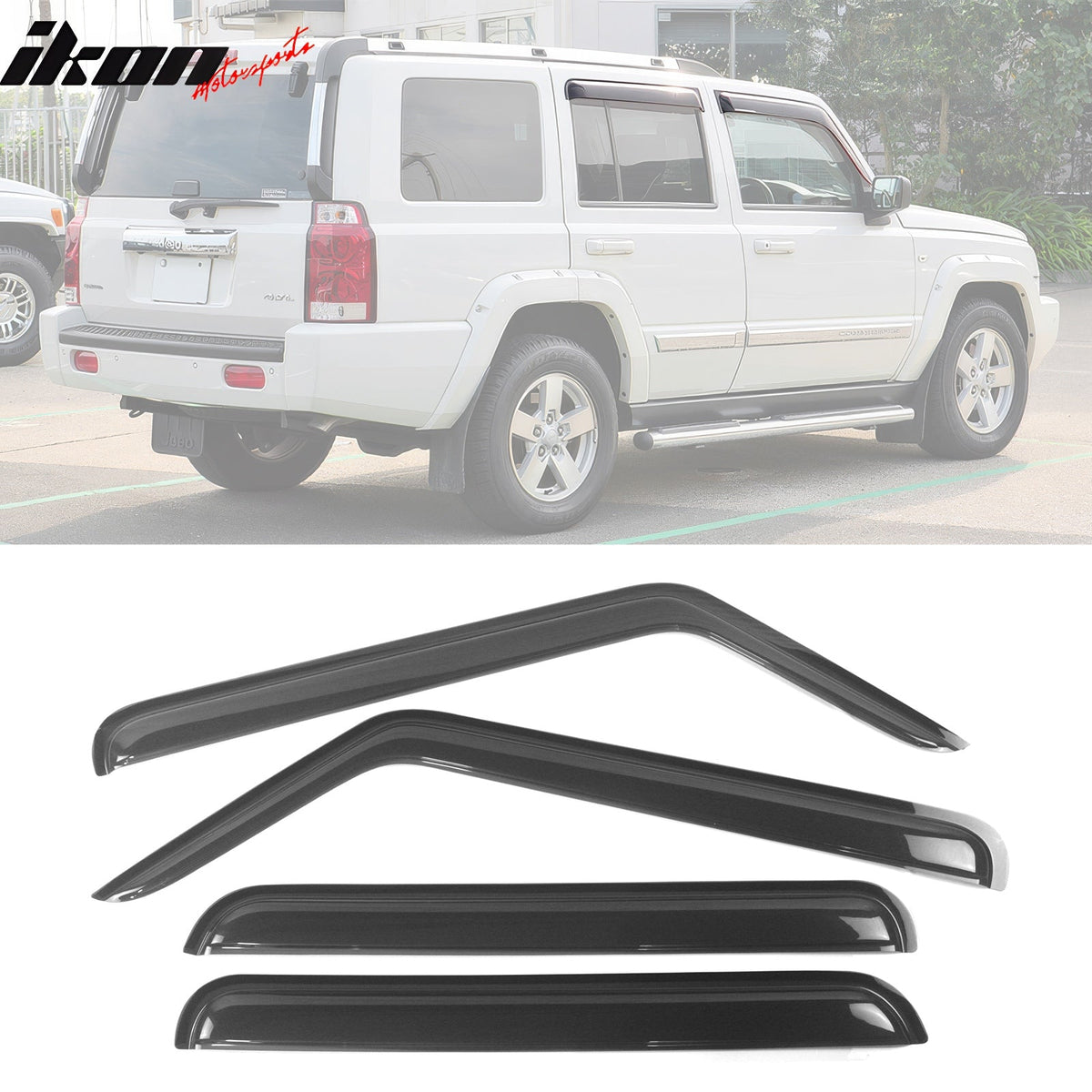 Visor Windows Guard for Jeep Commander 2006-2010 Slim Style Smoke Acrylic