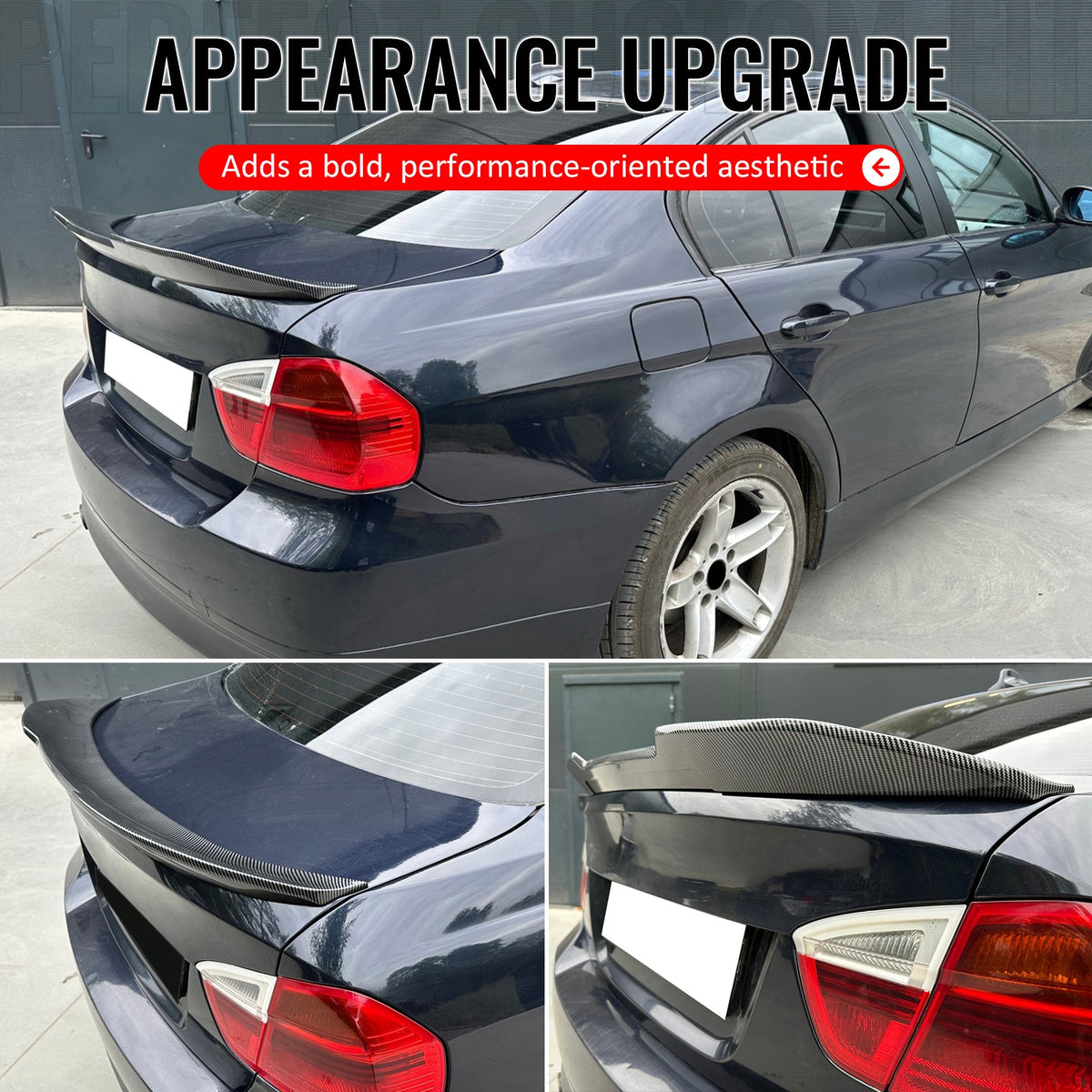 2006-2011 BMW E90 3-Series M3 PSM Carbon Fiber Print Trunk Spoiler ABS