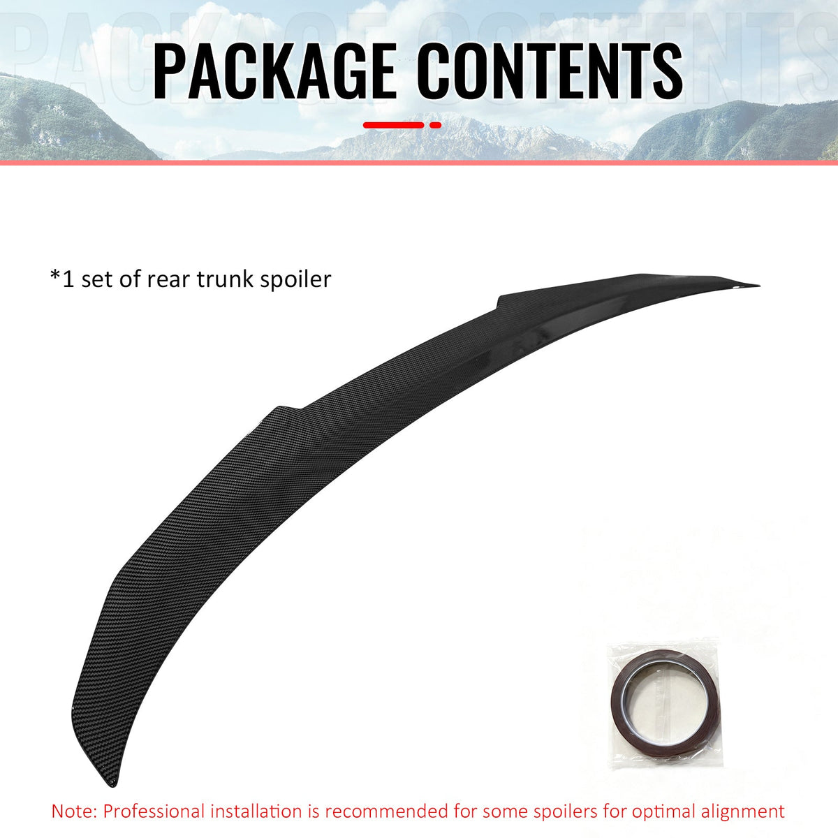 2006-2011 BMW E90 3-Series M3 PSM Carbon Fiber Print Trunk Spoiler ABS