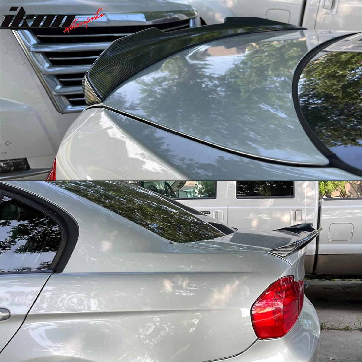 2006-2011 BMW E90 3-Series M3 PSM Carbon Fiber Print Trunk Spoiler ABS