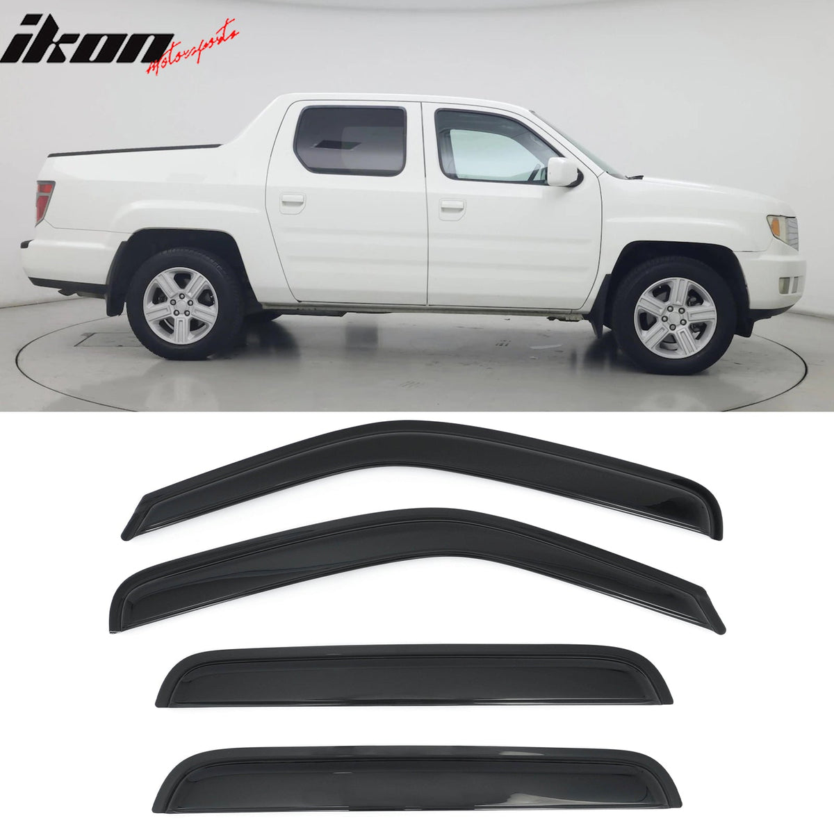 2006-2014 Honda Ridgeline Window Visors Smoke Acrylic Rain Sun Vent Deflectors Side Door Guard 4PCS Set