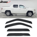 2006-2014 Honda Ridgeline Window Visors Smoke Acrylic Rain Sun Vent Deflectors Side Door Guard 4PCS Set