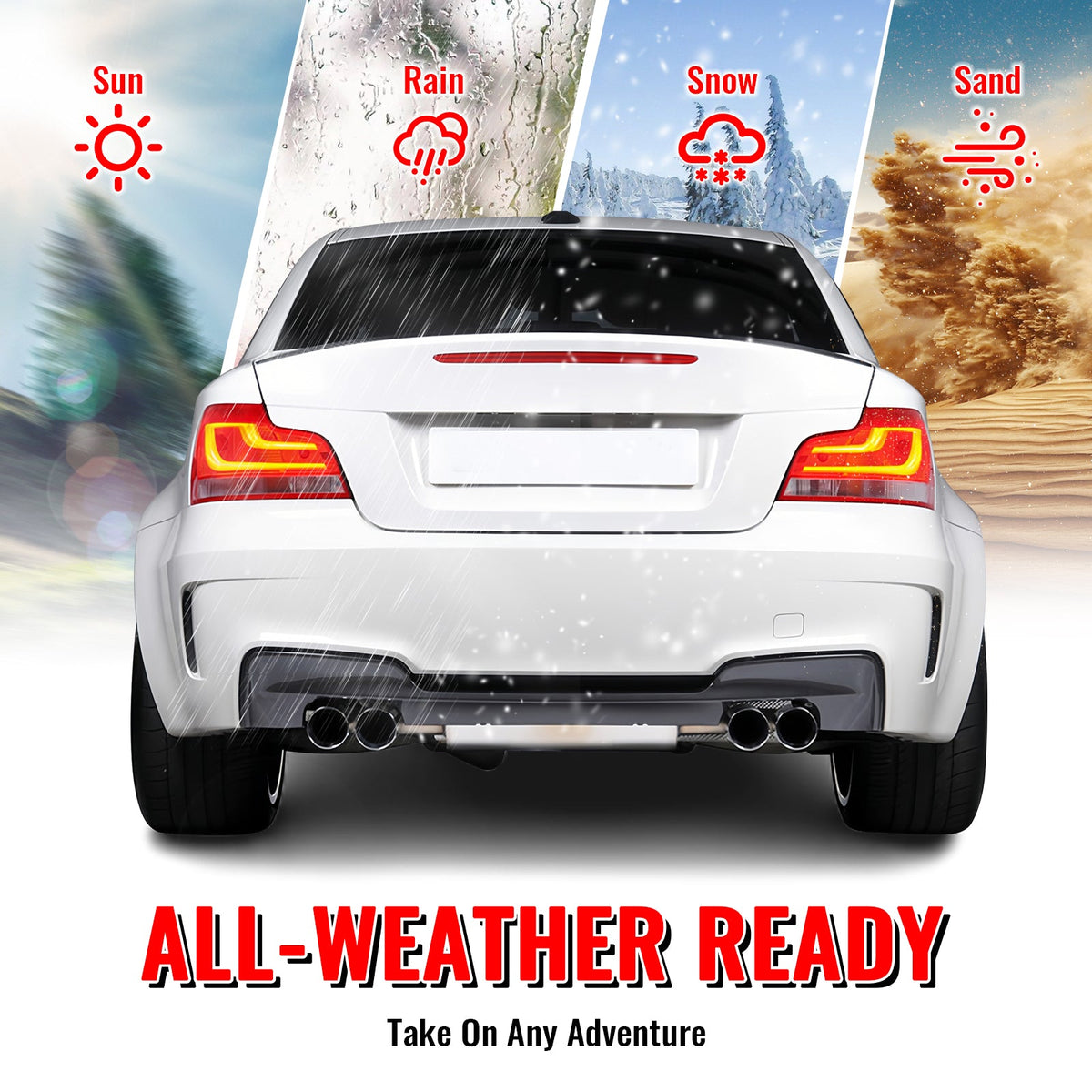 2007-2013 BMW 1-Series E82 Coupe & E88 1M Style Rear Bumper Cover PP