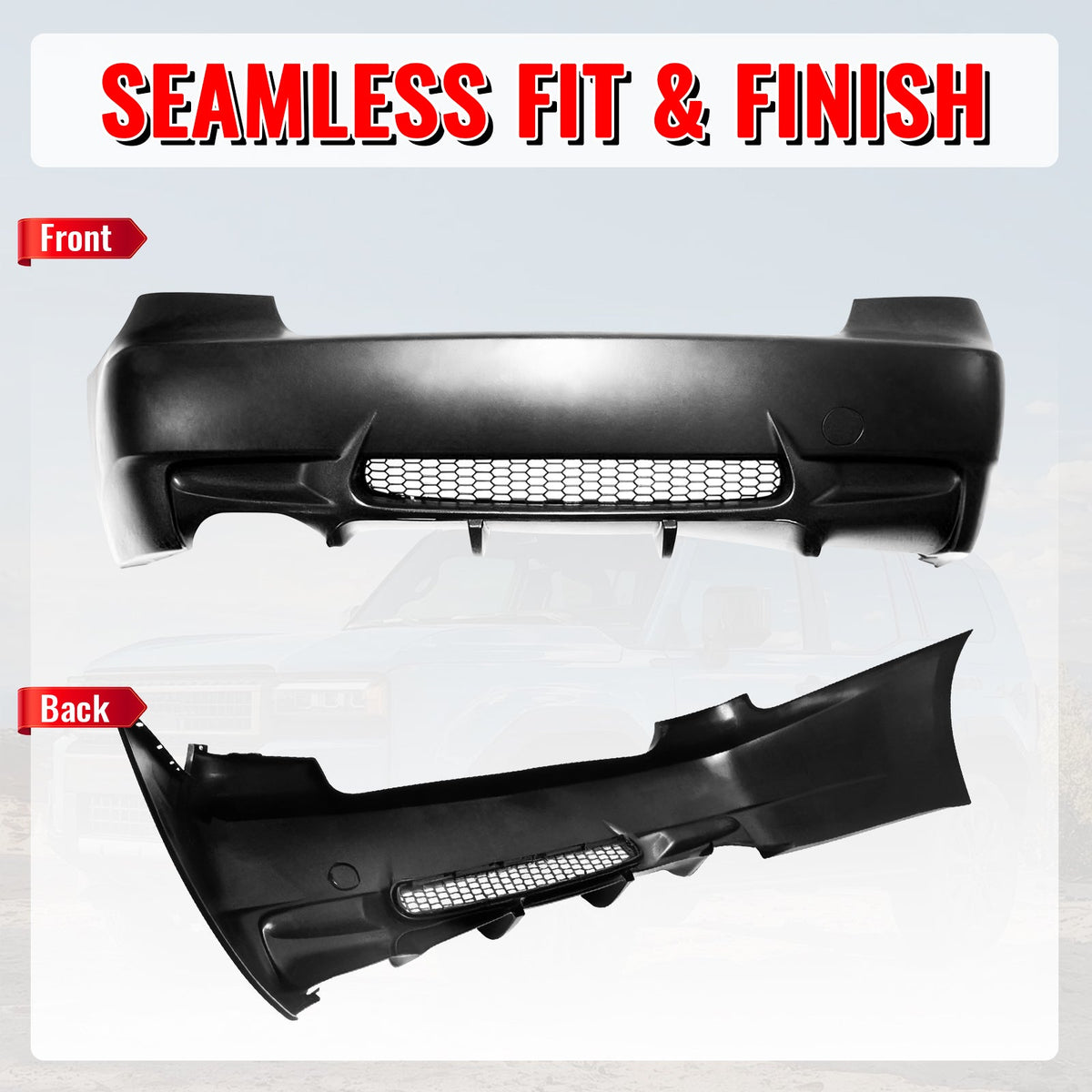 2007-2013 BMW E92 E93 3 Series M3 Style Unpainted Rear Bumper Cover PP