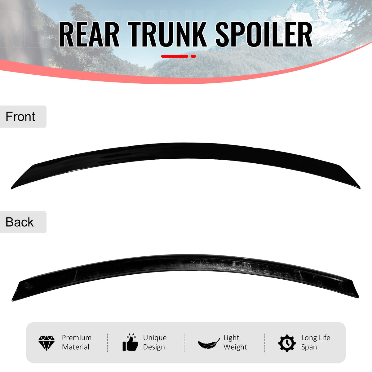 2007-2013 Benz W221 S-Class AMG Style Gloss Black Trunk Spoiler ABS