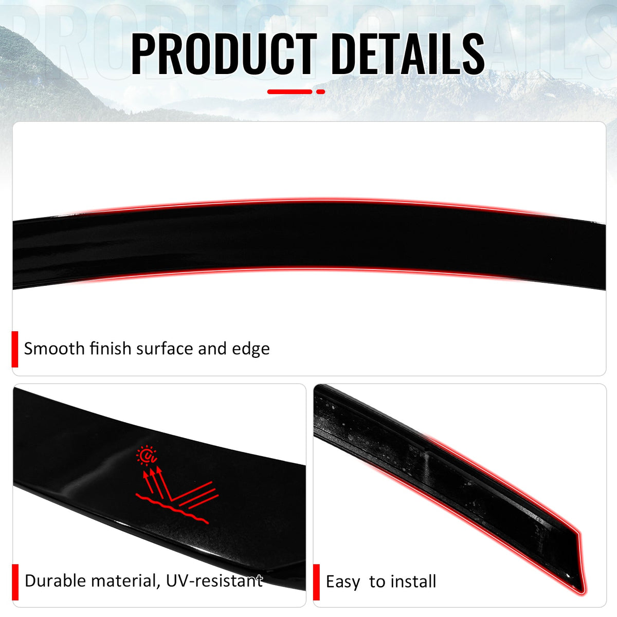 2007-2013 Benz W221 S-Class AMG Style Gloss Black Trunk Spoiler ABS