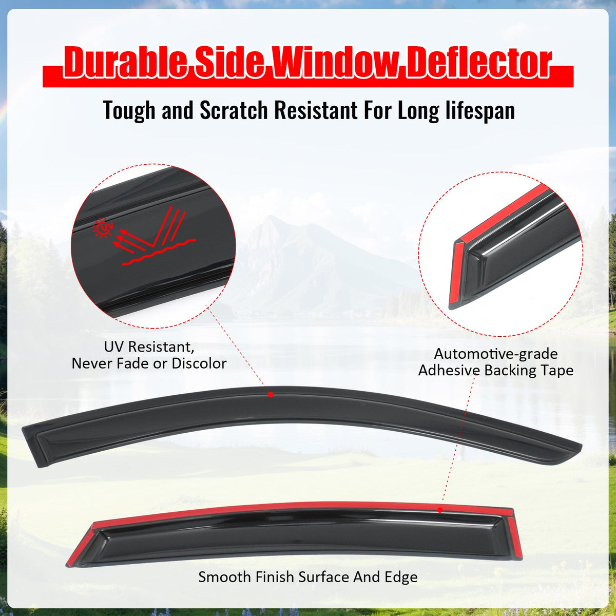 Window Visors for Infiniti EX35 2008-2012 & EX37 2013 & QX50 2014-2017 Smoke Acrylic Rain Sun Deflectors Guard 4PCS Set