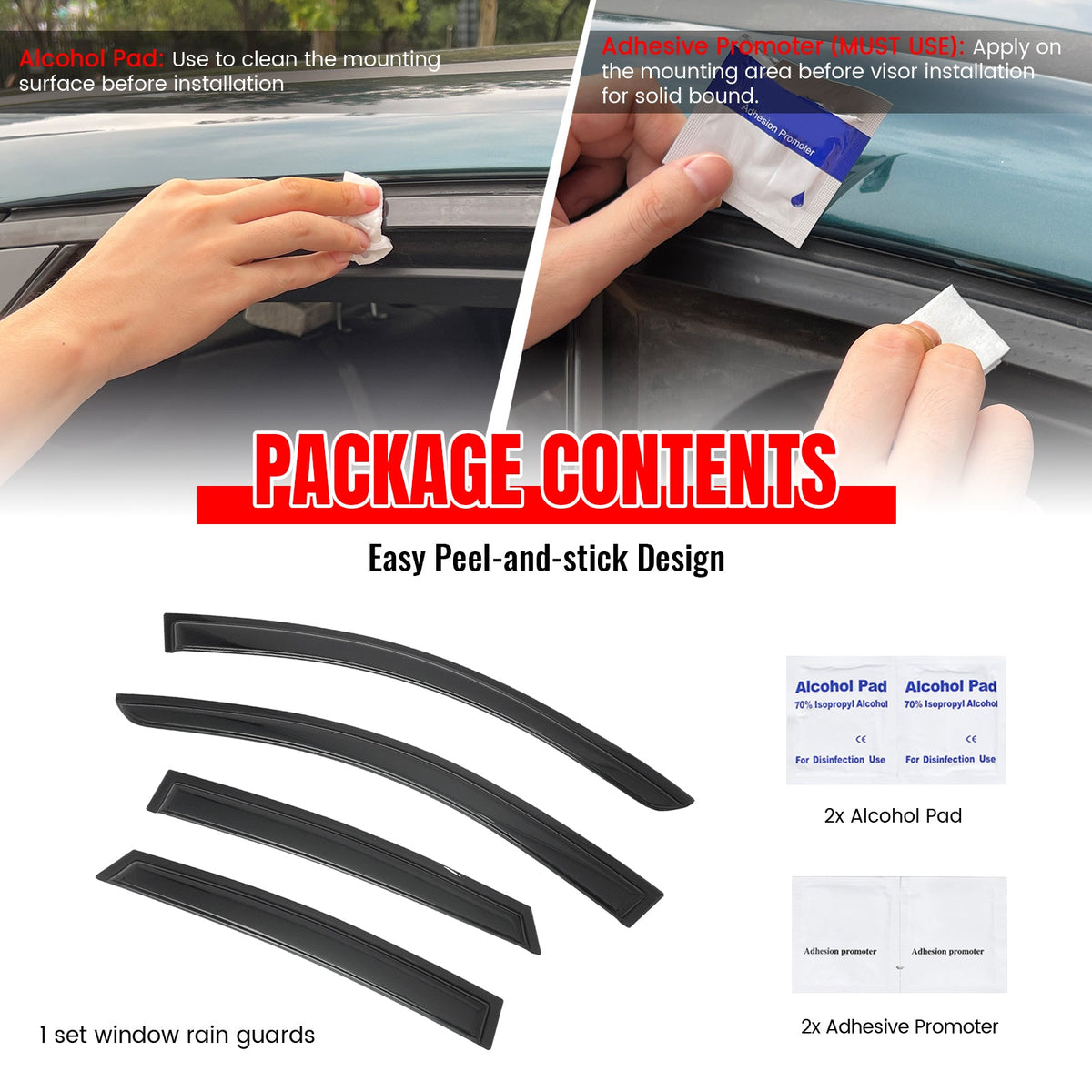 Window Visors for Infiniti EX35 2008-2012 & EX37 2013 & QX50 2014-2017 Smoke Acrylic Rain Sun Deflectors Guard 4PCS Set