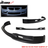 2008-2013 BMW M3 3D Style Unpainted Front Bumper Lip Spoiler - PU