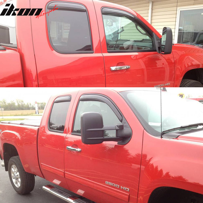 Visor Window for Chevy Silverado 2008-2013 Slim Style Smoke Tinted Acrylic