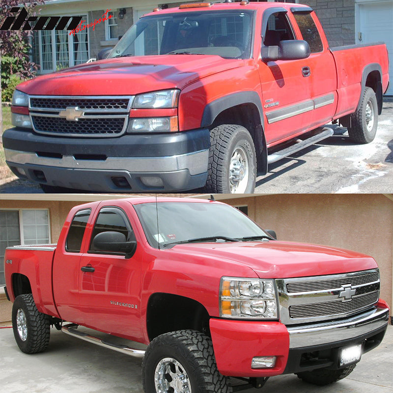 Visor Window for Chevy Silverado 2008-2013 Slim Style Smoke Tinted Acrylic