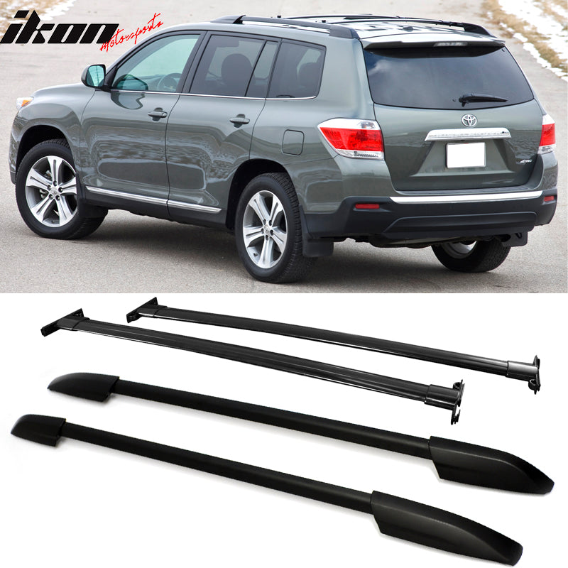 Fits 08-13 Highlander OE Black Roof Rack+Cross Bar Kit Luggage Carrier