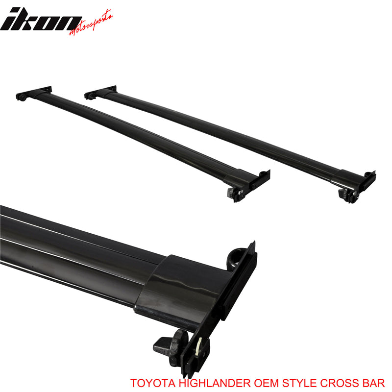 Fits 08-13 Highlander OE Black Roof Rack+Cross Bar Kit Luggage Carrier