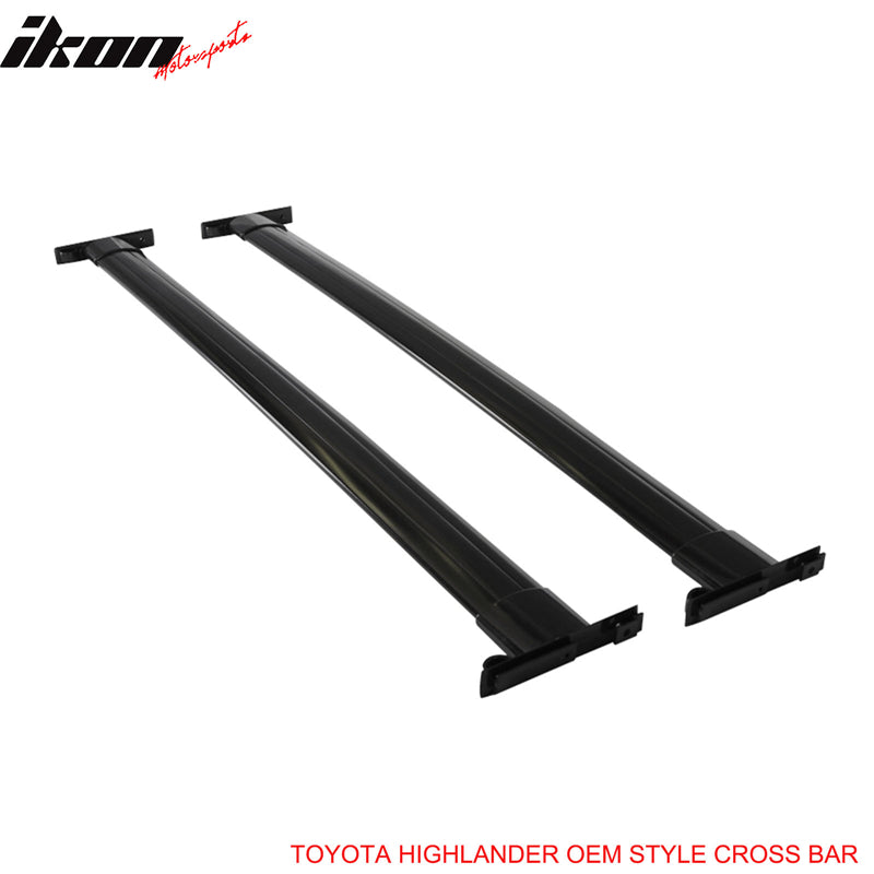 Fits 08-13 Highlander OE Black Roof Rack+Cross Bar Kit Luggage Carrier