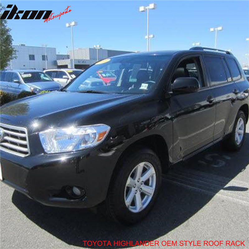 Fits 08-13 Highlander OE Black Roof Rack+Cross Bar Kit Luggage Carrier