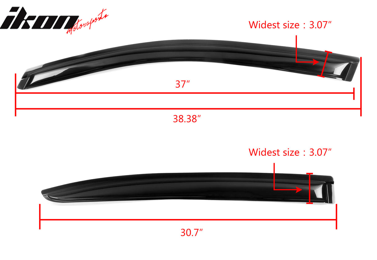 2008-2014 Dodge Avenger Slim Style Smoke Tinted Visor Window Acrylic