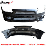 2008-2015 Mitsubishi Lancer EVO Style Front Bumper Cover W/ Fog Lights