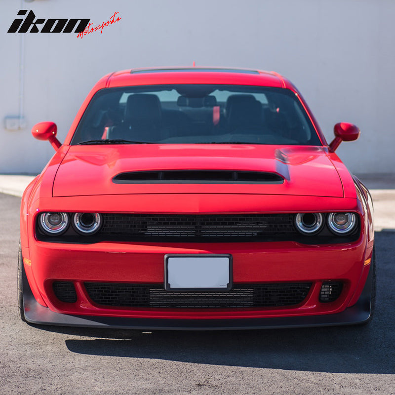 2008-2023 Dodge Challenger Hood Demon Style Aluminum Black Car Hood