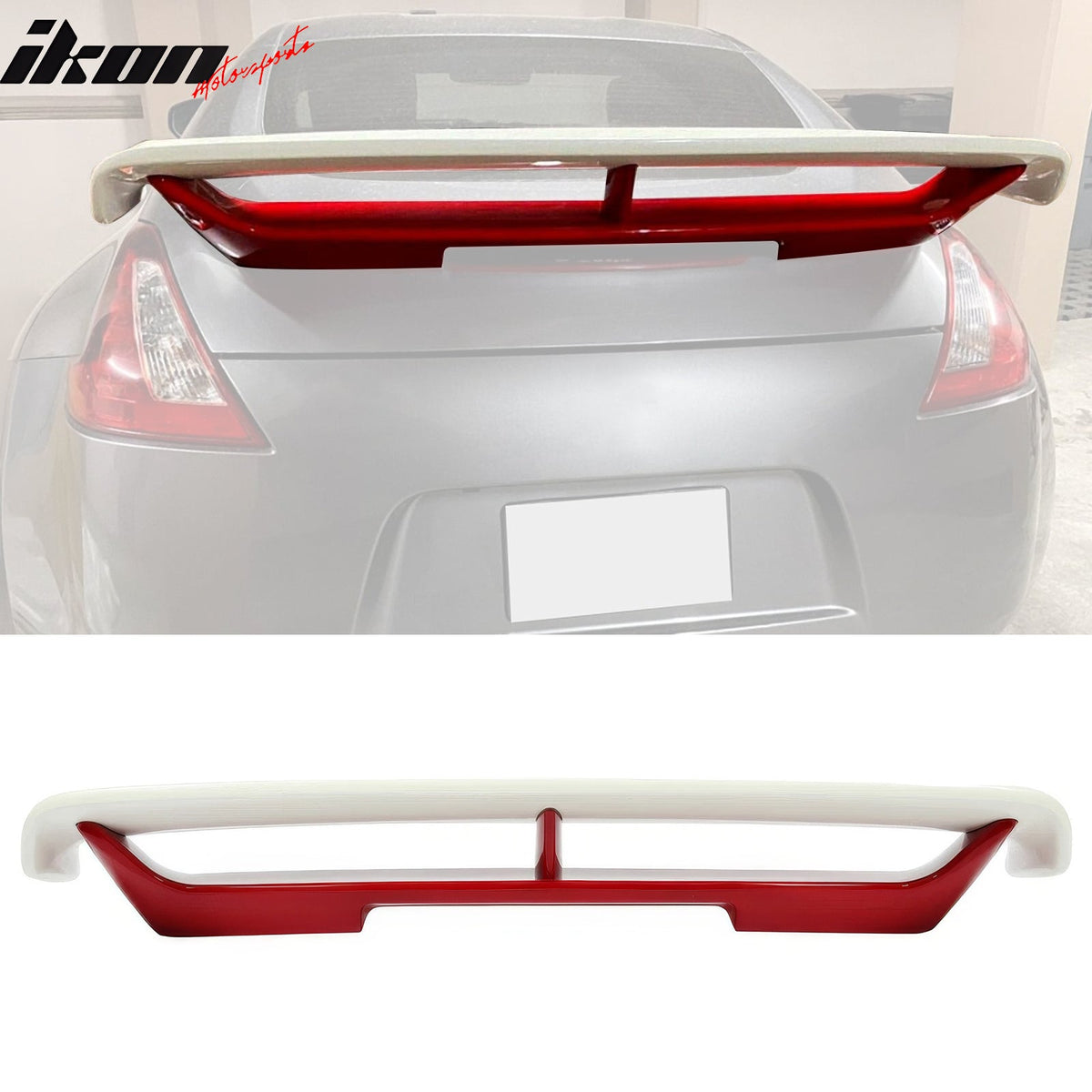 Trunk Spoiler for Nissan 370Z Coupe 2009-2021 N Style Painted Red & White