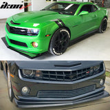 2010-2013 Camaro V8 SS Z28 Style Unpainted Black Front Bumper Lip PU