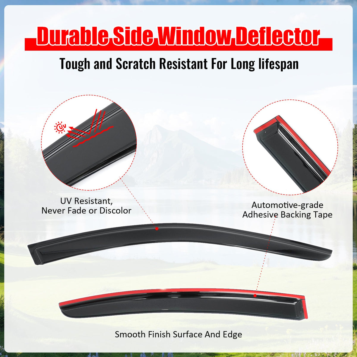 2010-2014 Subaru Legacy Sedan Window Visors Smoke Acrylic Side Door Rain Sun Deflectors Guard 4PCS Set