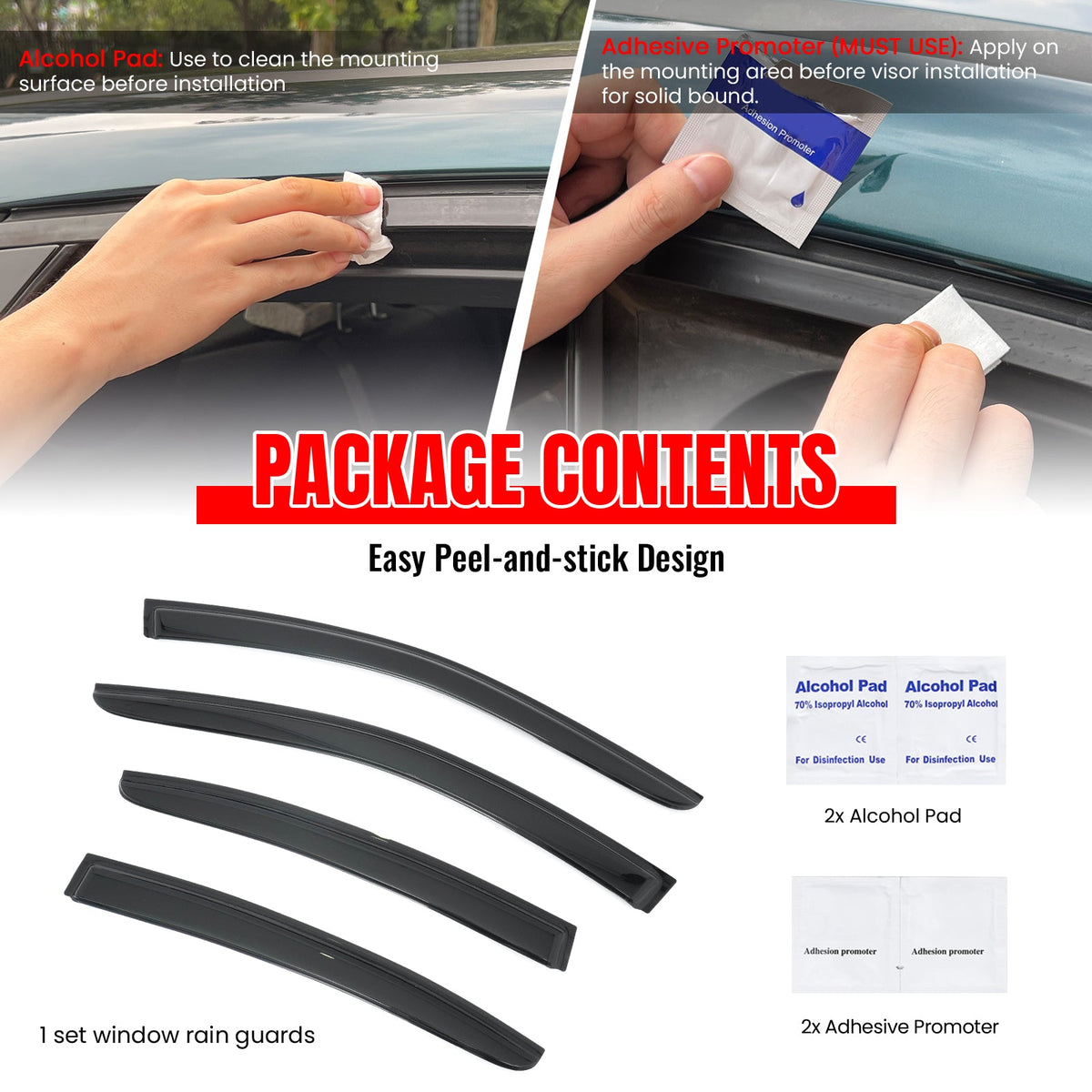 2010-2014 Subaru Legacy Sedan Window Visors Smoke Acrylic Side Door Rain Sun Deflectors Guard 4PCS Set