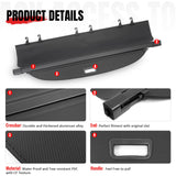 Rear Trunk Cargo Cover for Chevy Equinox & GMC Terrain 2010-2017 Carbon Fiber Texture